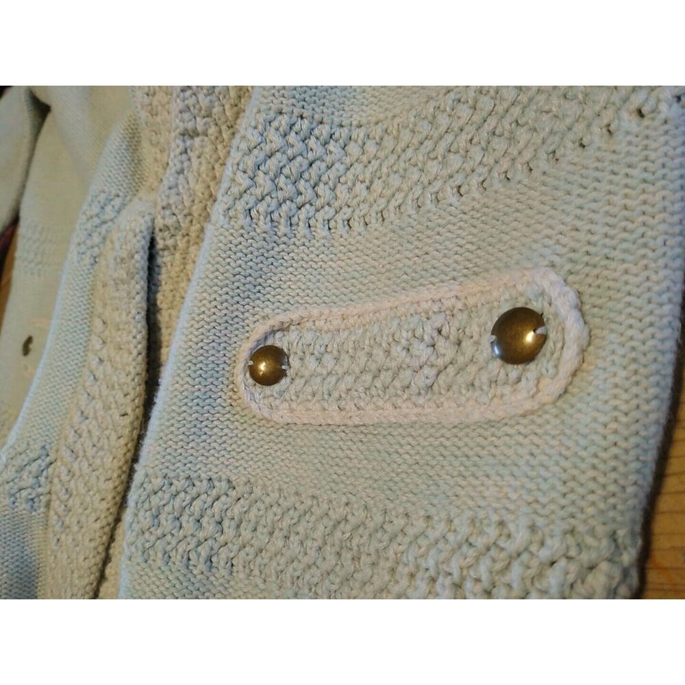 Cabi Womens S Cardigan Hook Eye Front Green Marled 100% Cotton Preppy Chic - Picture 5 of 8